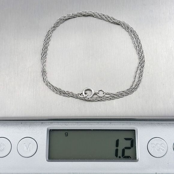 Vintage Sterling Silver 925 1mm Rope Chain Necklace 18" - Picture 2 of 3